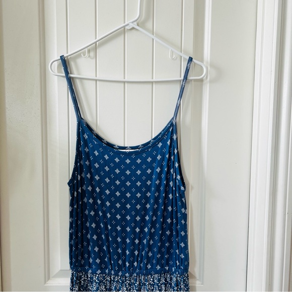 Matilda Jane Blue Colorful Floral Print Lets Go Together Open Road Jumpsuit Maxi - Picture 3 of 14